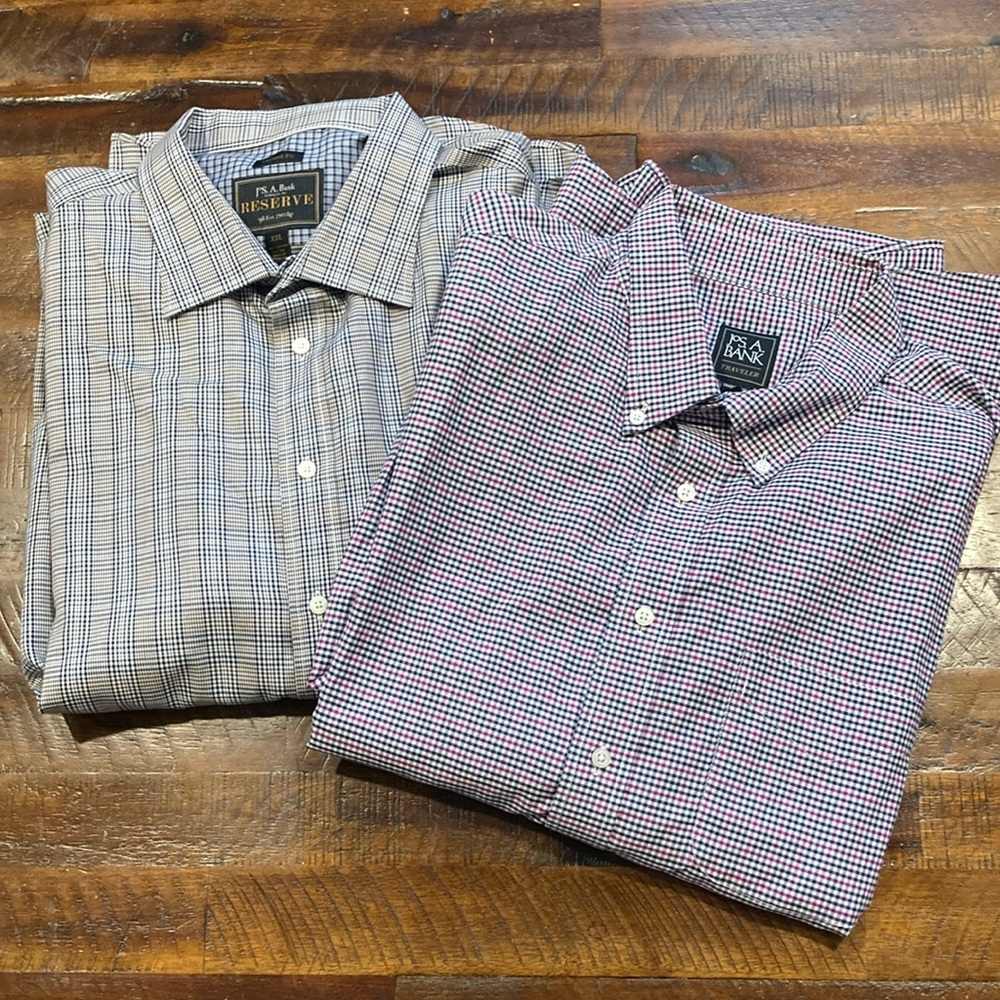 2 JoS. A. Bank plaid casual shirts XXL